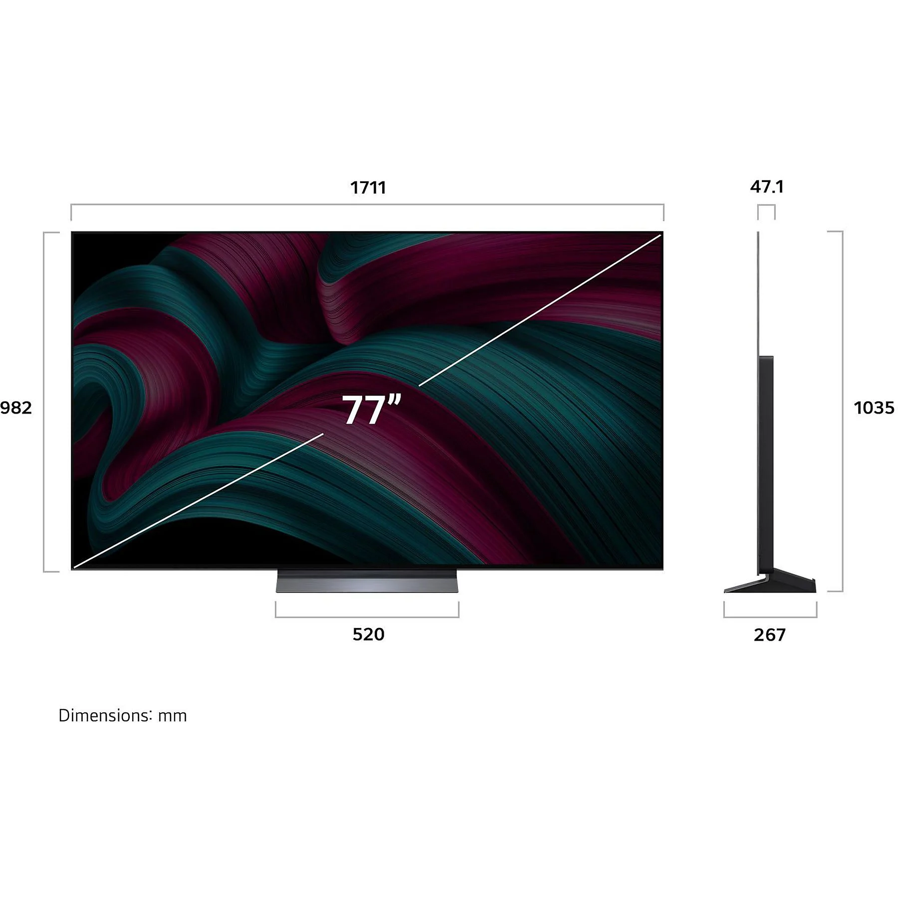 LG OLED77C57LA OLED evo TV (plat, 77 inch / 195 cm, OLED 4K, SMART TV) - Afbeelding 5